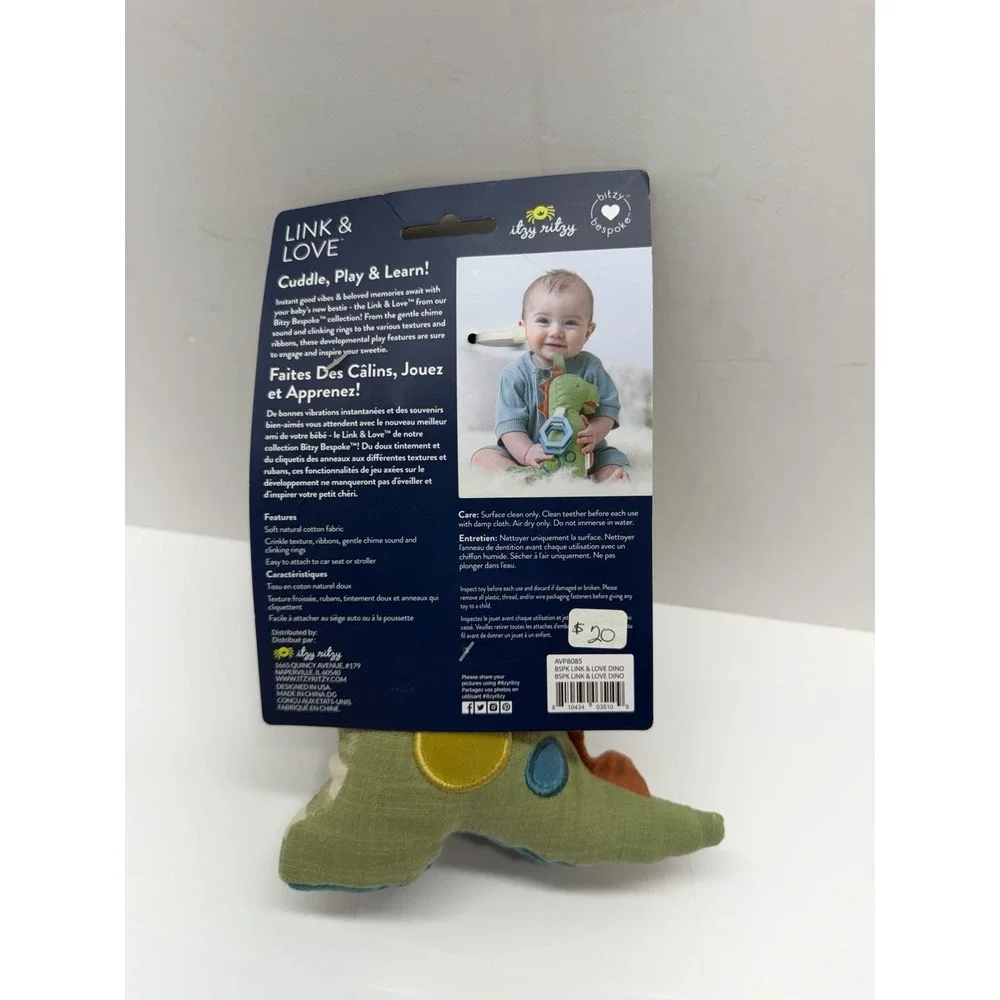 Itzy Ritzy Bitzy Developmental Sensory Toy Traveler Dino 0 Months +